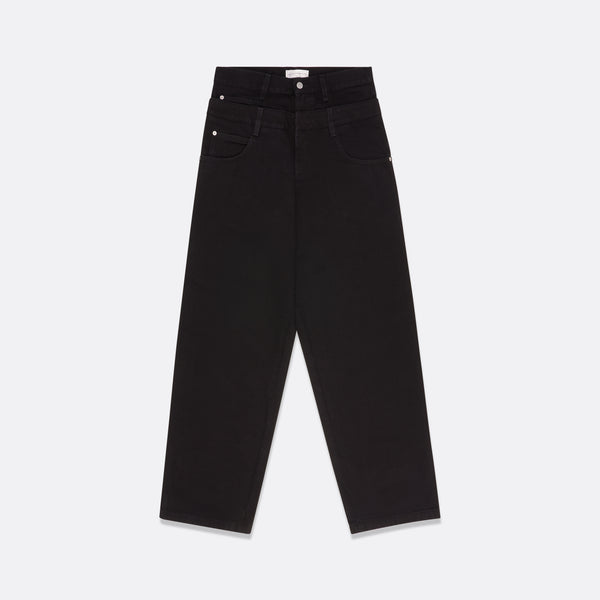 faith connexion WOMEN'S DOUBLE BELT DENIM PANTS