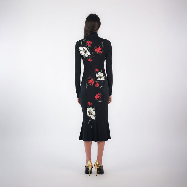 Faith Connexion HIGH-NECK FLORAL PRINT BODYCON DRESS | KATE PEREZ