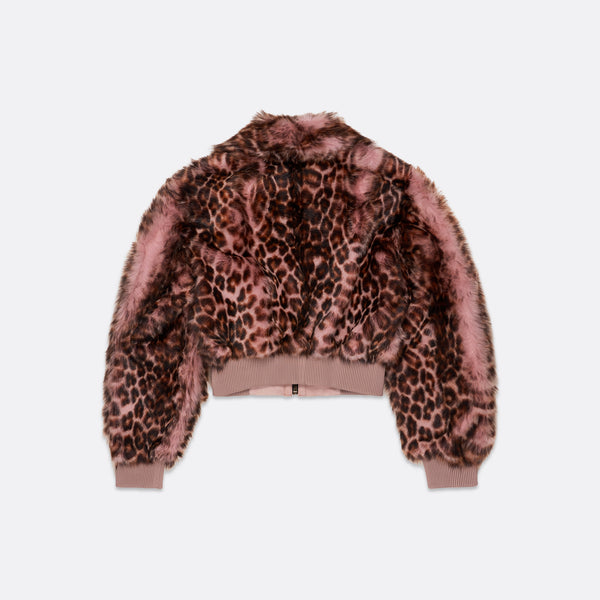 Faith Connexion LIGHT PINK JAGUAR FUR PUFFY BLOUSON
