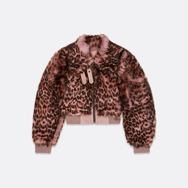 faith connexion LIGHT PINK JAGUAR FUR PUFFY BLOUSON