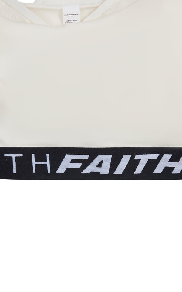 Faith Connexion OFF WHITE LETY STRAPPY SPORTS BRA TANK