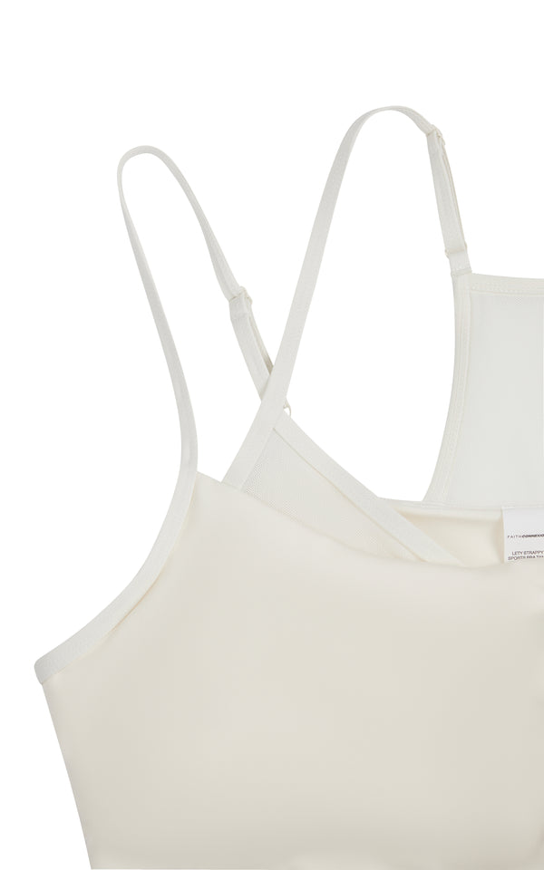 Faith Connexion OFF WHITE LETY STRAPPY SPORTS BRA TANK