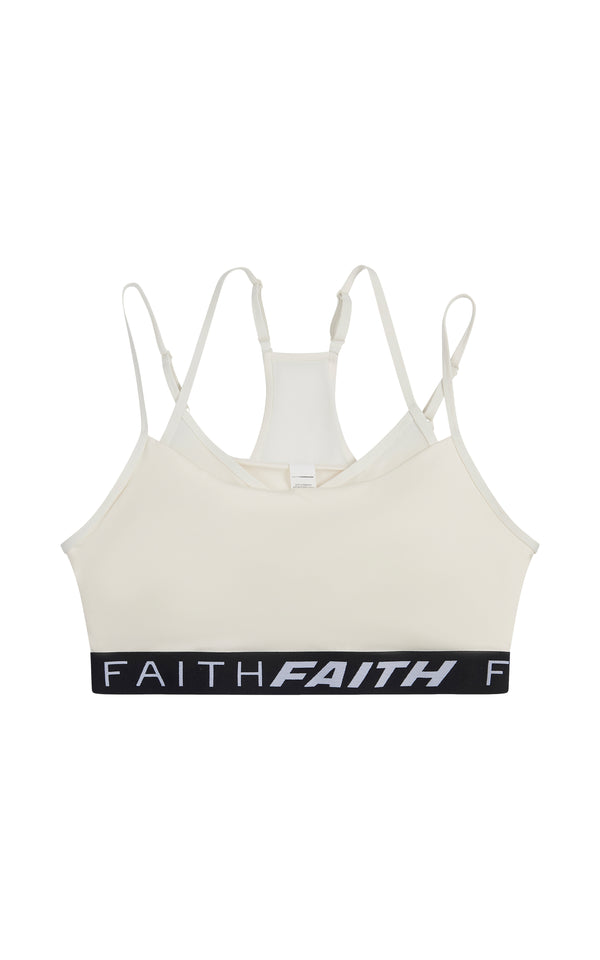 faith connexion OFF WHITE LETY STRAPPY SPORTS BRA TANK