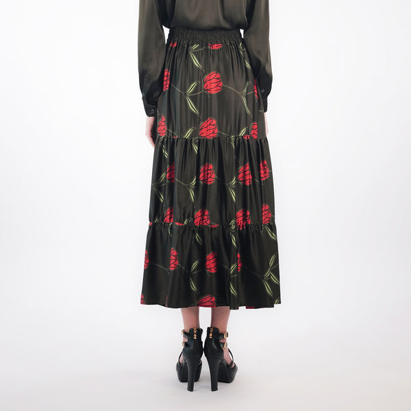 Faith Connexion ROSE SKIRT IN SILK STRETCH CHARMEUSE | KATE PEREZ