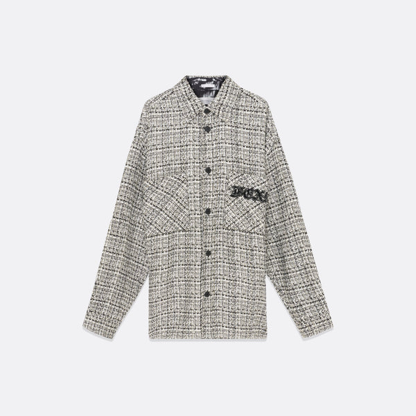 faith connexion UNISEX OVERSIZED BLACK&WHITE TWEED SHIRT