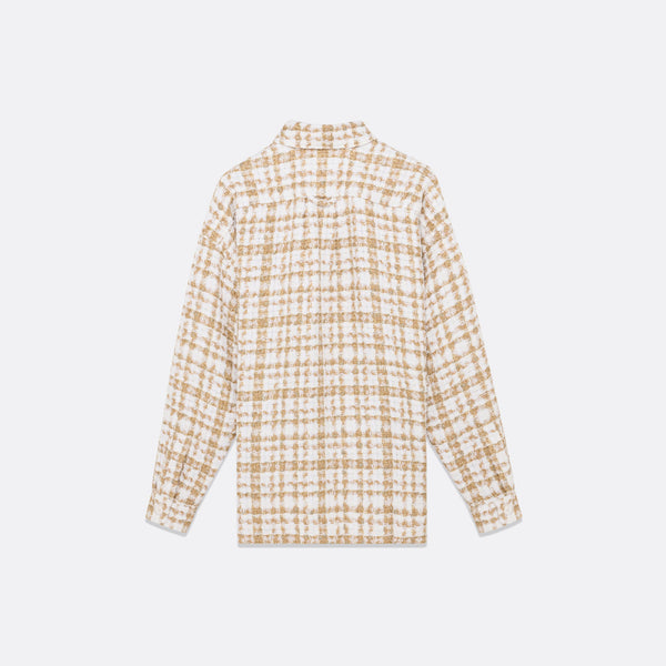 Faith Connexion UNISEX OVERSIZED WHITE&GOLD TWEED SHIRT