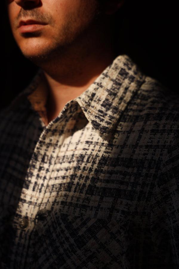 Faith Connexion UNISEX STRUCTURED OVERSIZED NAVY TWEED SHIRT