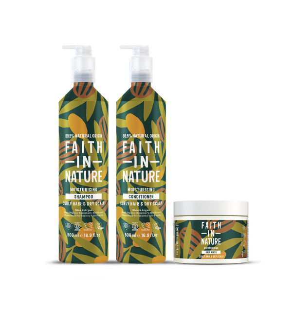 faith in nature Curly Hair Care Set - 500ml Aluminium