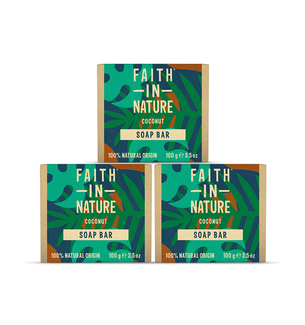 faith in nature 3 x Coconut Soap Bars
