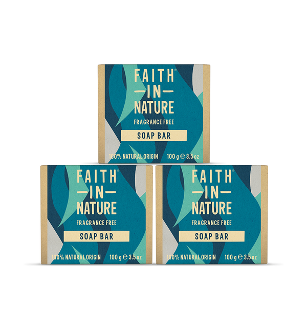 faith in nature 3 x Fragrance Free Soap Bars