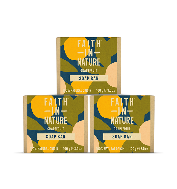 faith in nature 3 x Grapefruit Soap Bars