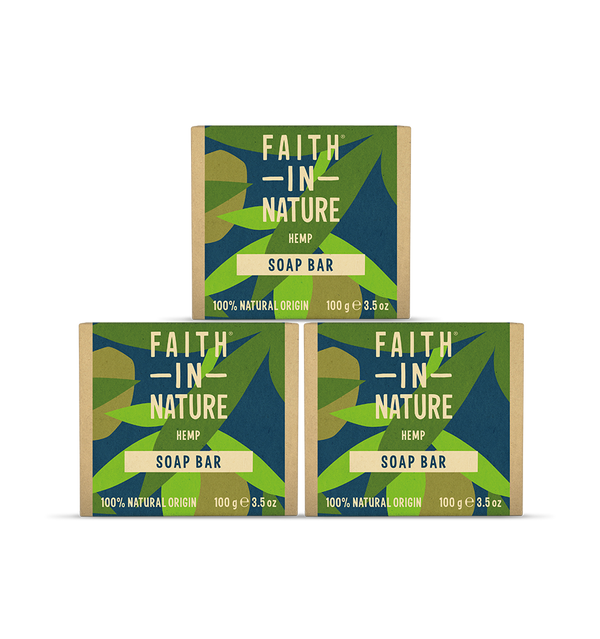 faith in nature 3 x Hemp Soap Bars