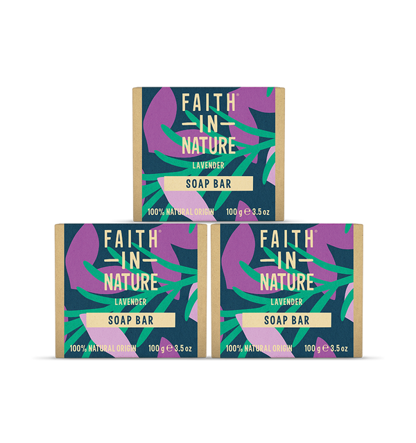 faith in nature 3 x Lavender Soap Bars