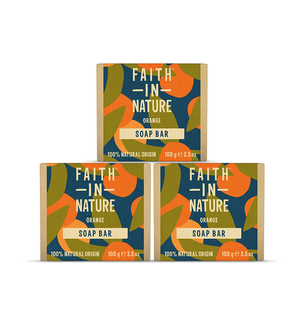 faith in nature 3 x Orange Soap Bars