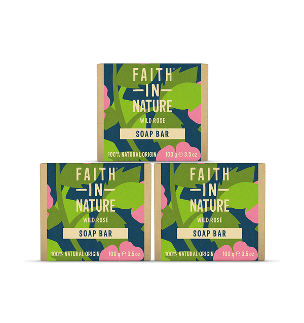 faith in nature 3 x Wild Rose Soap Bars
