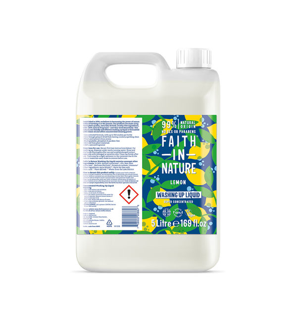 faith in nature Lemon Washing Up Liquid 5L