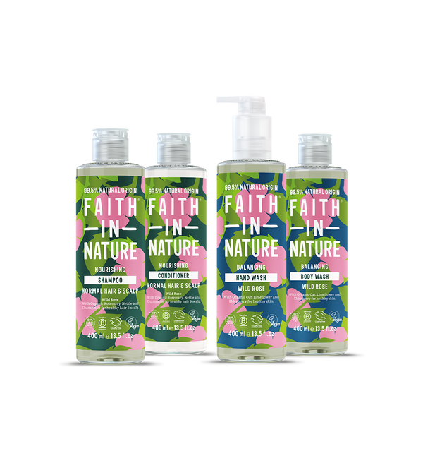 faith in nature Wild Rose Hair & Body Care Bundle