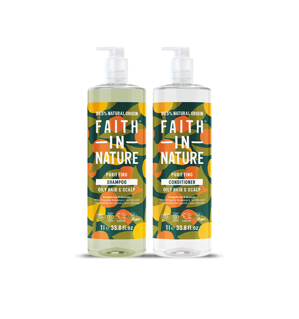 faith in nature Grapefruit & Orange 1L Shampoo & Conditioner Set