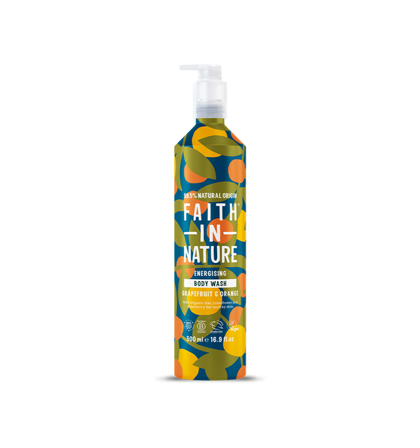 faith in nature Grapefruit & Orange Body Wash - 500ml Aluminium
