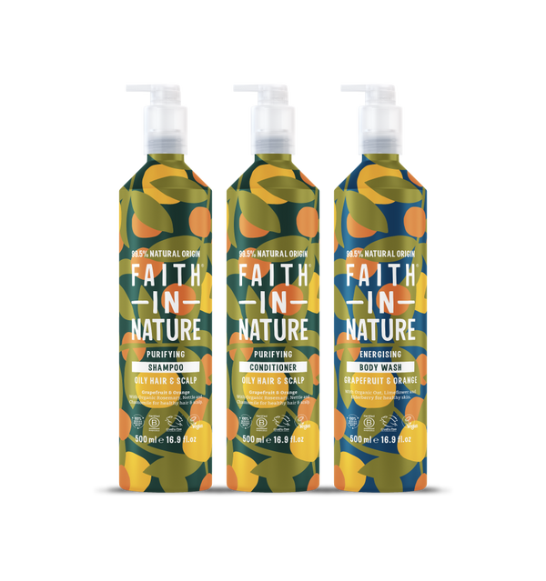 faith in nature Grapefruit & Orange Hair & Body Set - 500ml Aluminium