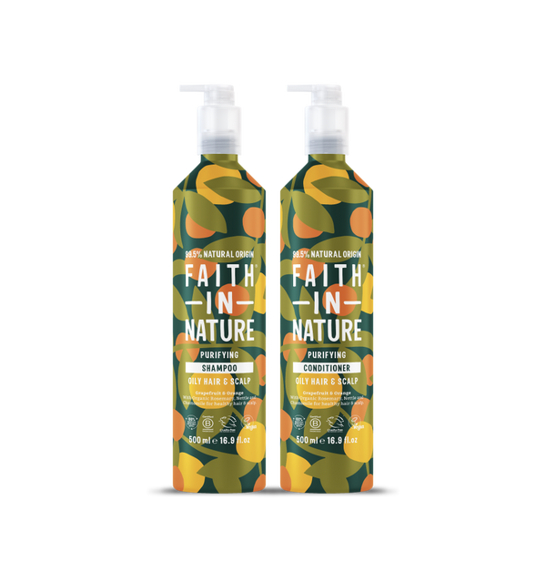faith in nature Grapefruit & Orange Shampoo and Conditioner Set - 500ml Aluminium