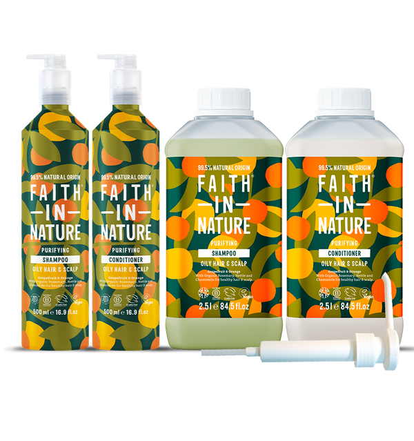 faith in nature Grapefruit & Orange Shampoo & Conditioner - Aluminium Refill Set