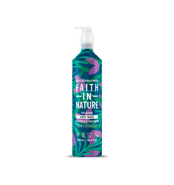 faith in nature Lavender & Geranium Body Wash - 500ml Aluminium