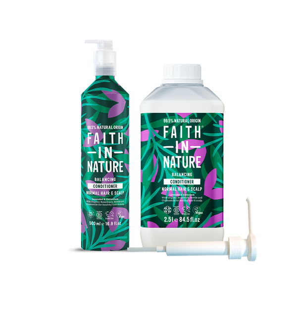 faith in nature Lavender & Geranium Conditioner - Aluminium Refill Set