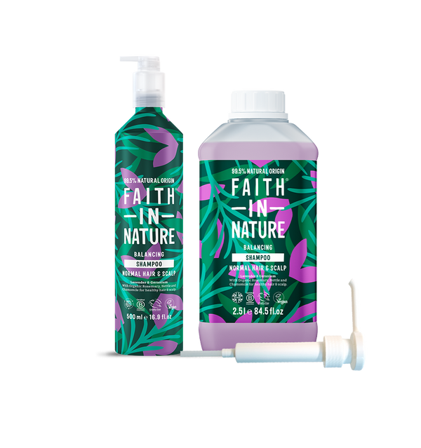 faith in nature Lavender & Geranium Shampoo - Aluminium Refill Set