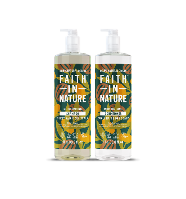 faith in nature Shea & Argan 1L Shampoo & Conditioner Set