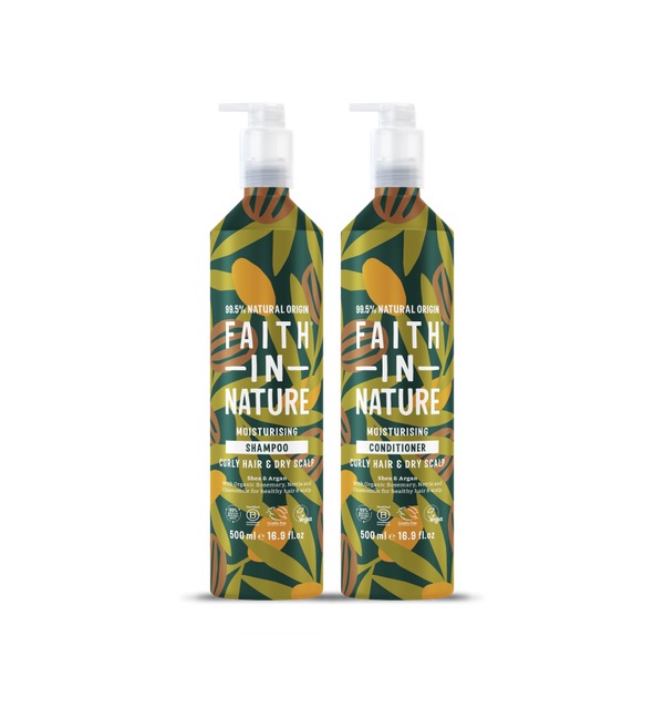 faith in nature Shea & Argan Shampoo & Conditioner Set - 500ml Aluminium