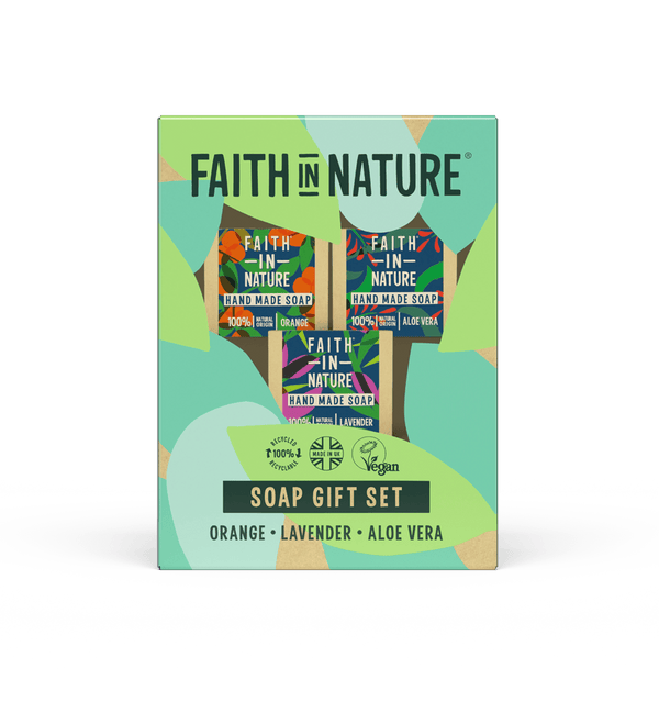 faith in nature Soap Stack - Orange Aloe Vera and Lavender 100g