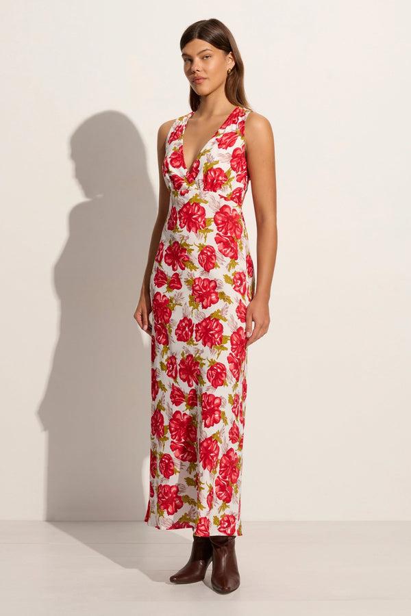 Faithfull The Brand Acacia Maxi Dress Isadora Floral Red - Final Sale
