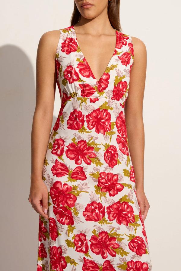 Faithfull The Brand Acacia Maxi Dress Isadora Floral Red - Final Sale