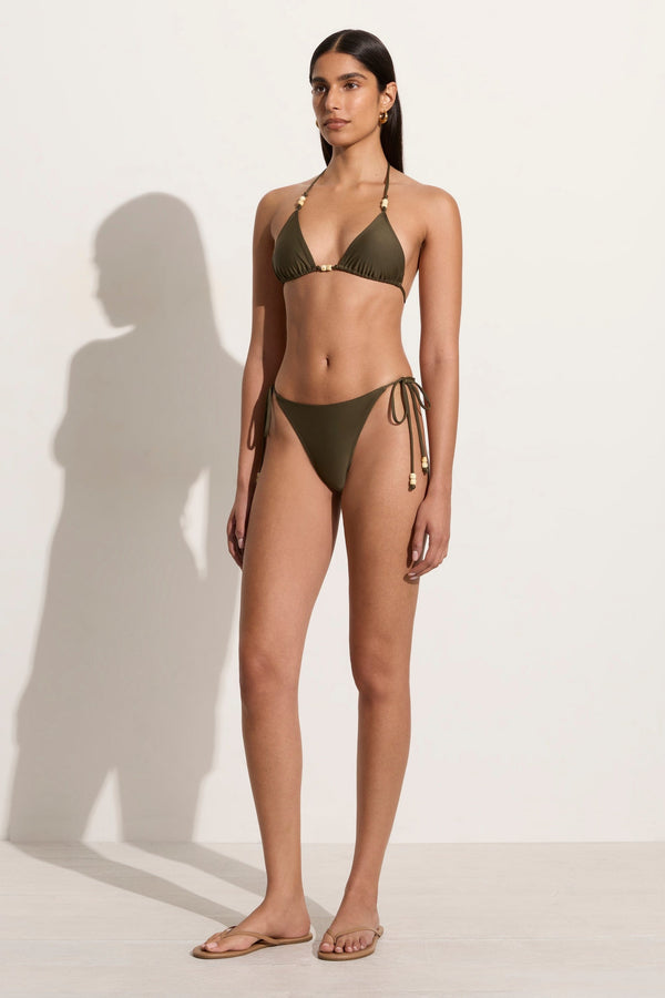 Faithfull The Brand Ada Bikini Bottoms Khaki - Final Sale