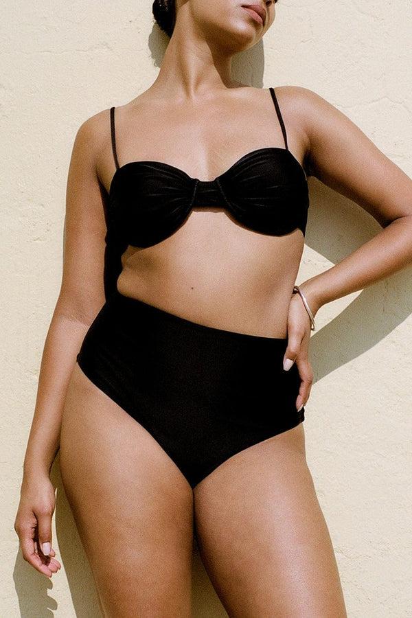 Faithfull The Brand Afonso Bikini Bottoms Black - Final Sale