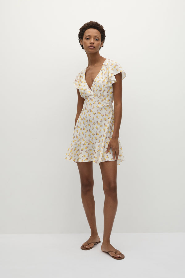 faithfull the brand Alba Mini Dress Hazy Rose Canary