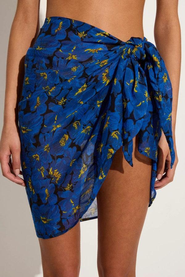 Faithfull The Brand Alca Pareo El Limon Floral Blue - Final Sale