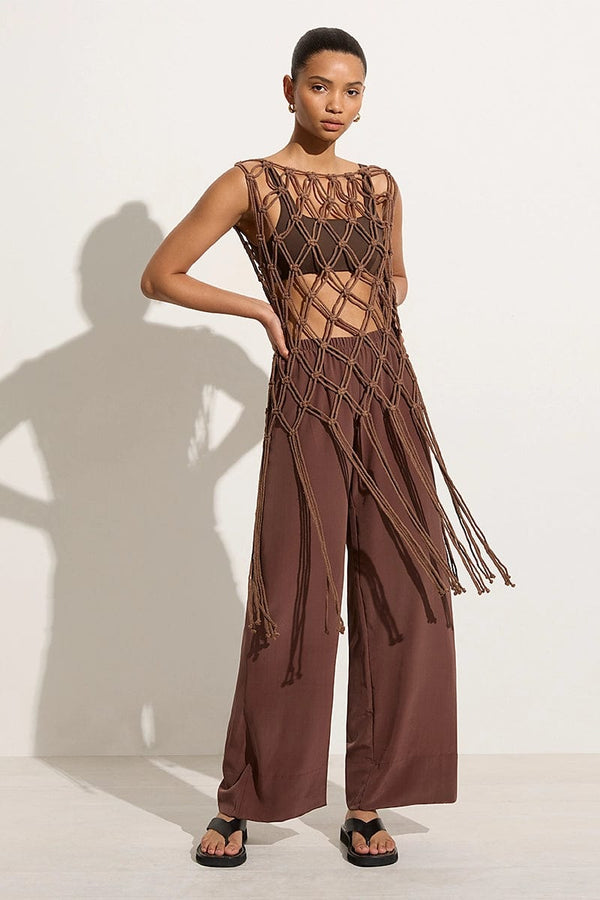 Faithfull The Brand Amália Macrame Tunic Mocha - Final Sale