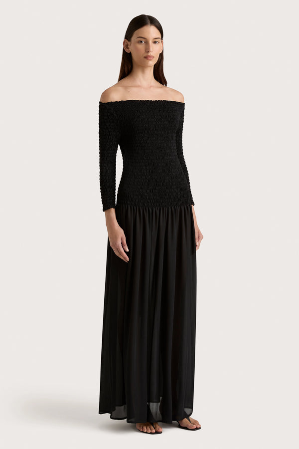 Faithfull The Brand Amandine Maxi Dress Black - Final Sale