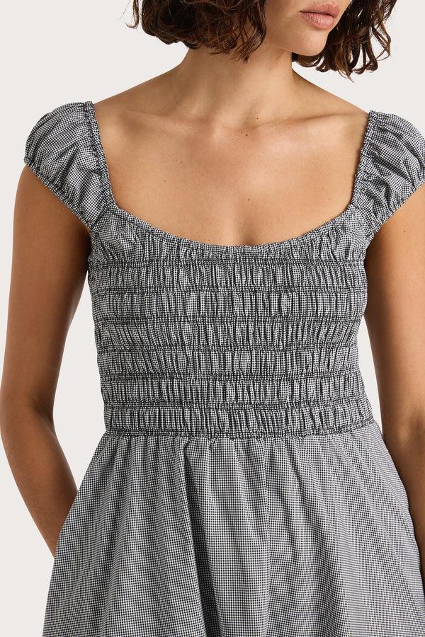 Faithfull The Brand Amelie Midi Dress Gingham Black