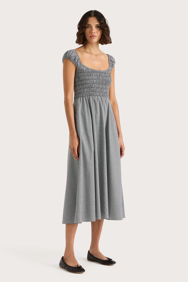 Faithfull The Brand Amelie Midi Dress Gingham Black