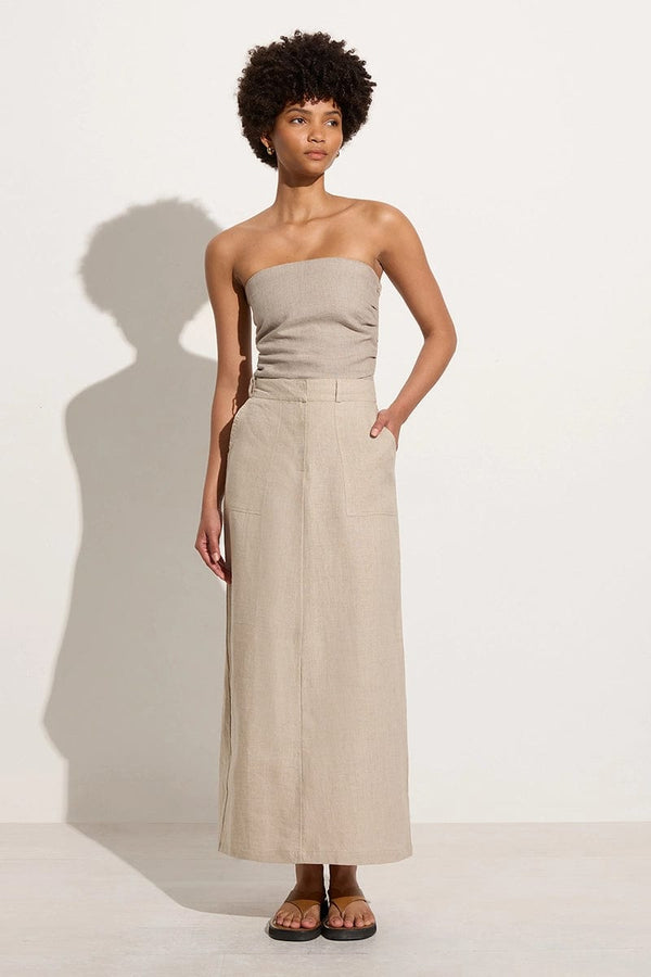 faithfull the brand Amreli Maxi Skirt Natural - Final Sale