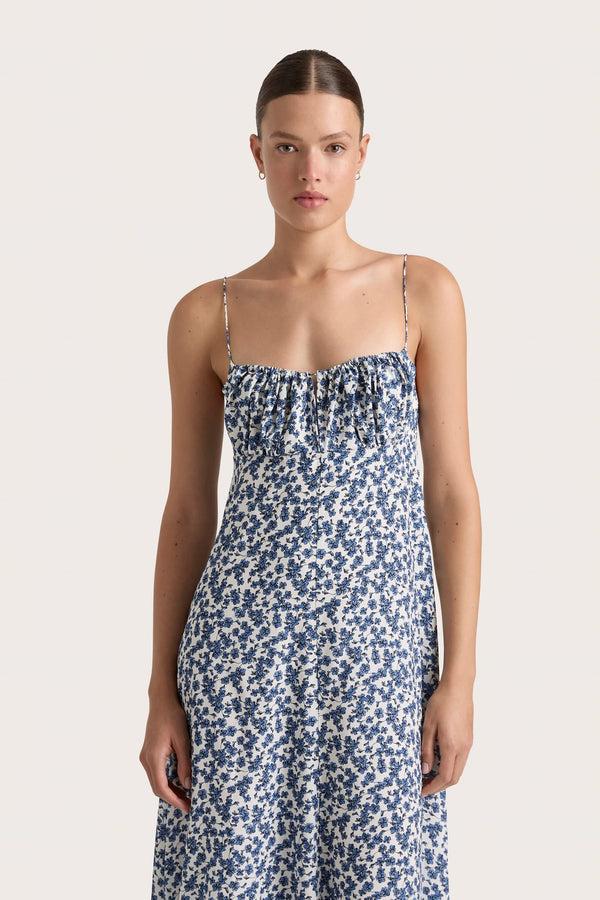 Faithfull The Brand Anessa Maxi Dress Leilani Mid Blue - Final Sale