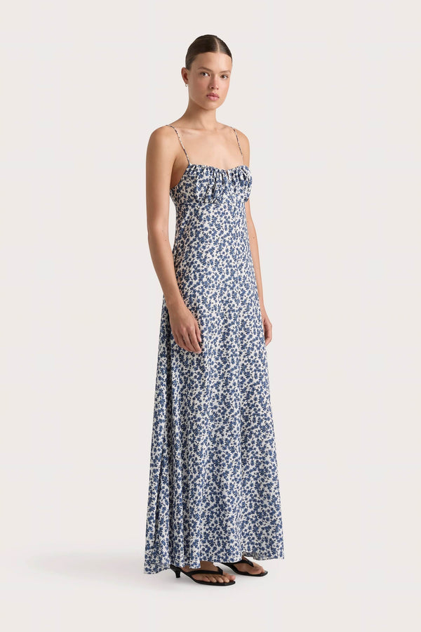 Faithfull The Brand Anessa Maxi Dress Leilani Mid Blue - Final Sale