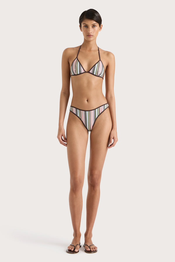 faithfull the brand Ania Bikini Bottom Meleu Stripe Multi