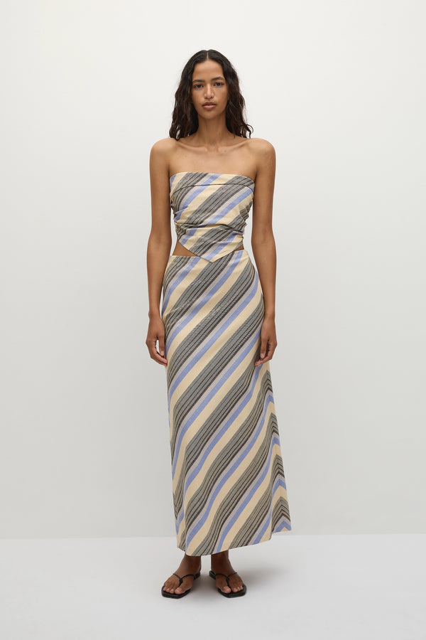 Faithfull The Brand Antibes Strapless Top Marine Stripe