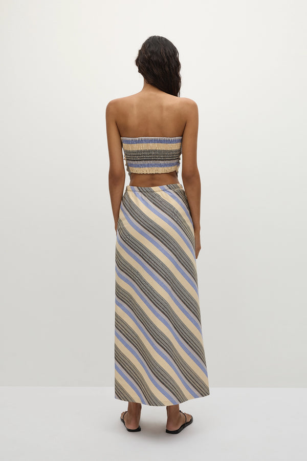 Faithfull The Brand Antibes Strapless Top Marine Stripe