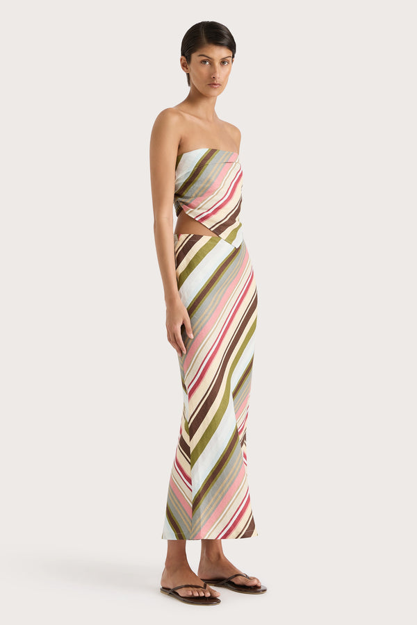Faithfull The Brand Antibes Strapless Top Meleu Stripe Multi
