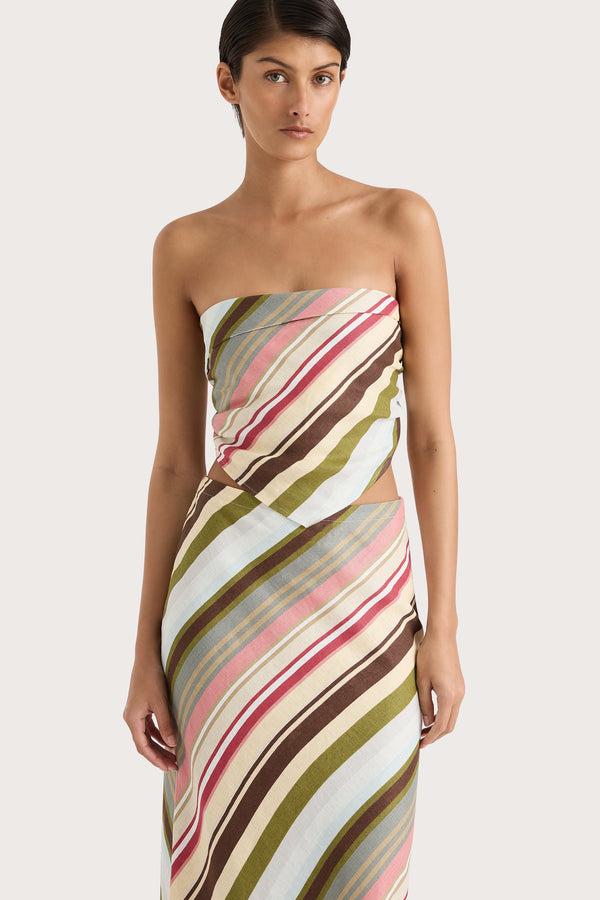 faithfull the brand Antibes Strapless Top Meleu Stripe Multi
